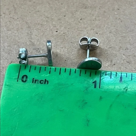 Silver Teardrop Stud Earrings - Picture 4 of 4